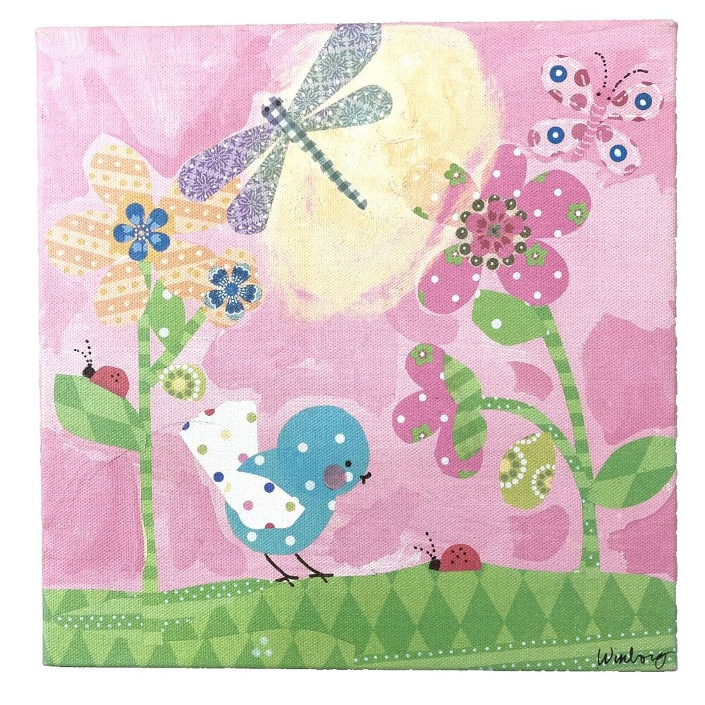 Oopsy Daisy Too Girls Room Fine Art For Kids Canvas Pretty Pink Flower 10 x 10